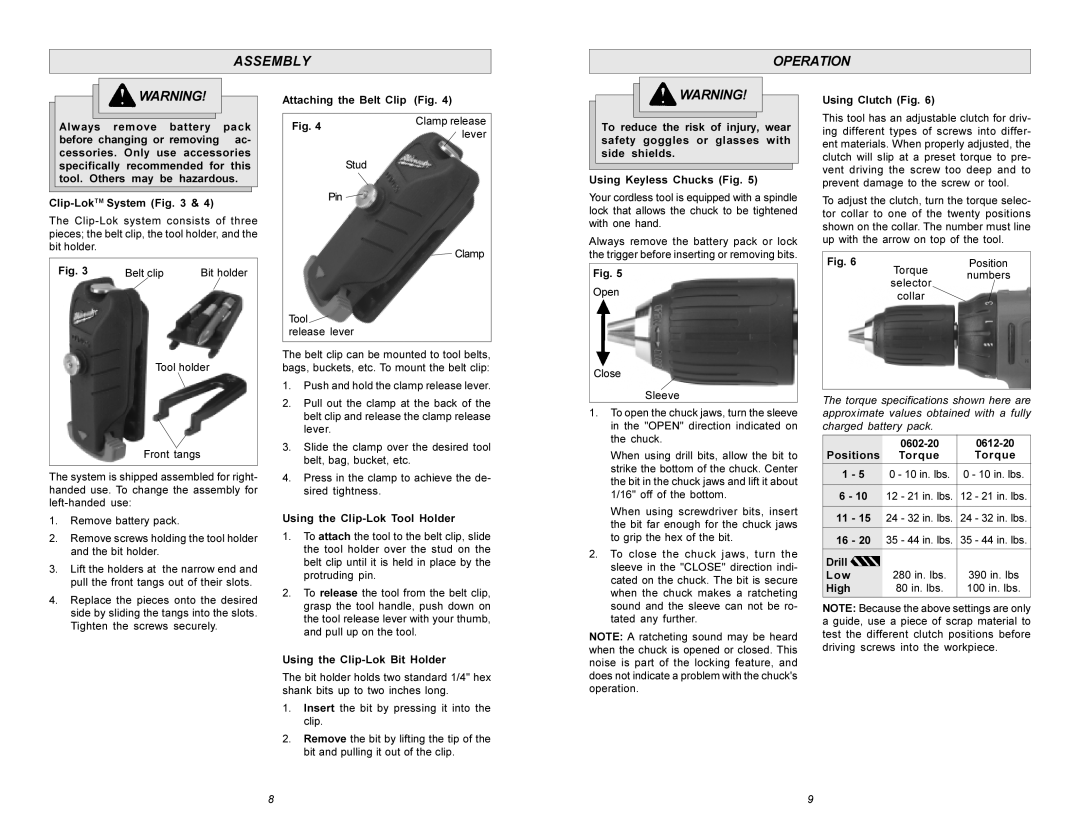 Beckett 0602-20, 0612-20 manual Assembly Operation 