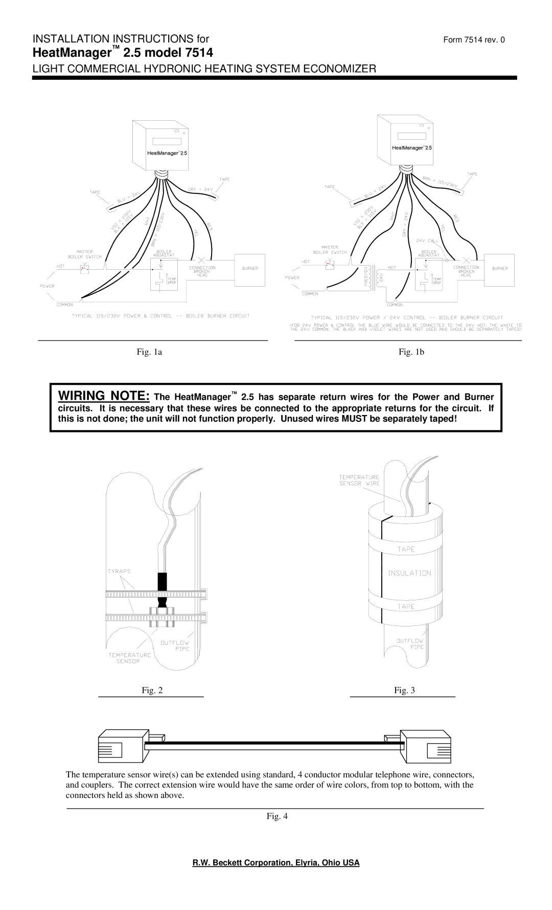 Beckett installation instructions Form 7514 rev 