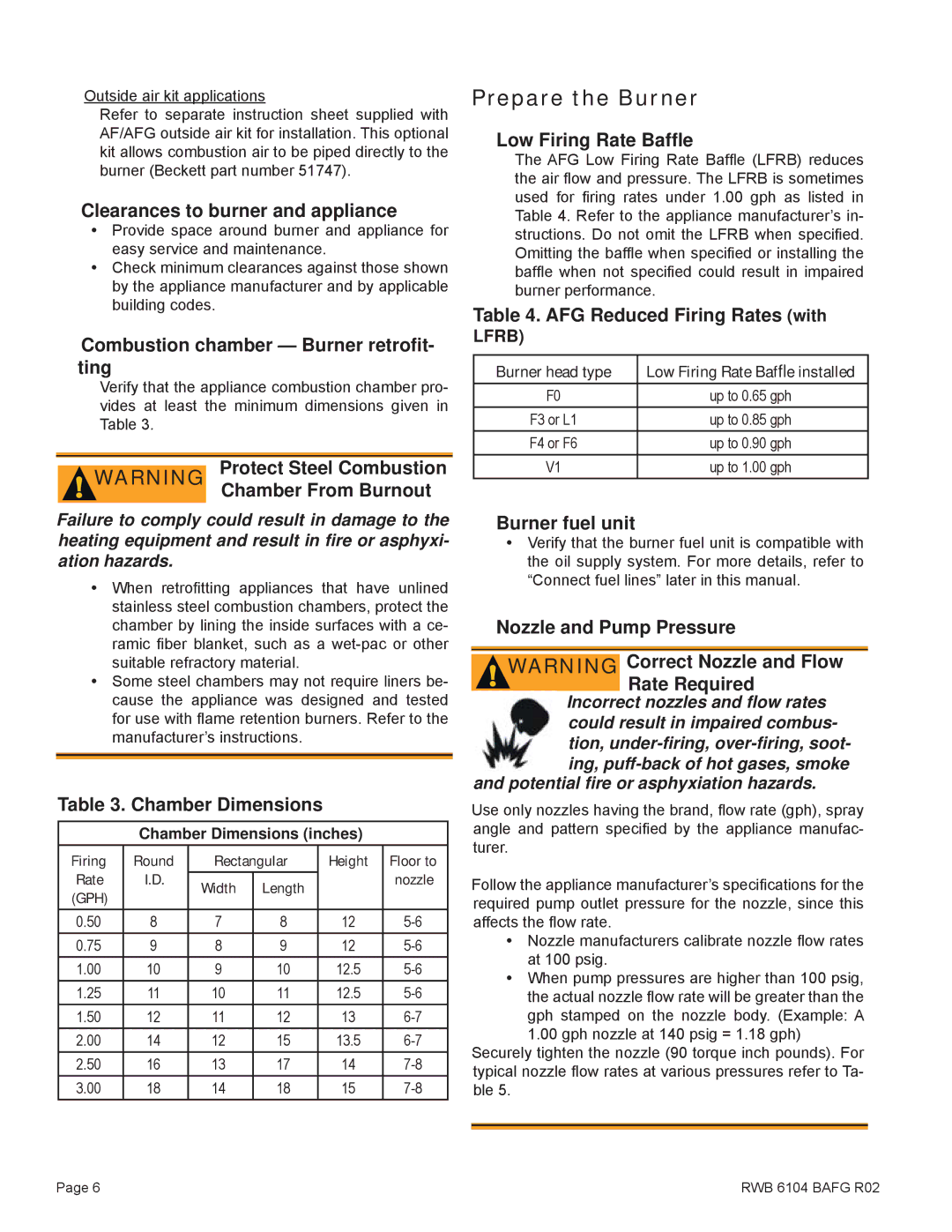 Beckett AFG, Oil Burner manual Prepare the Burner 