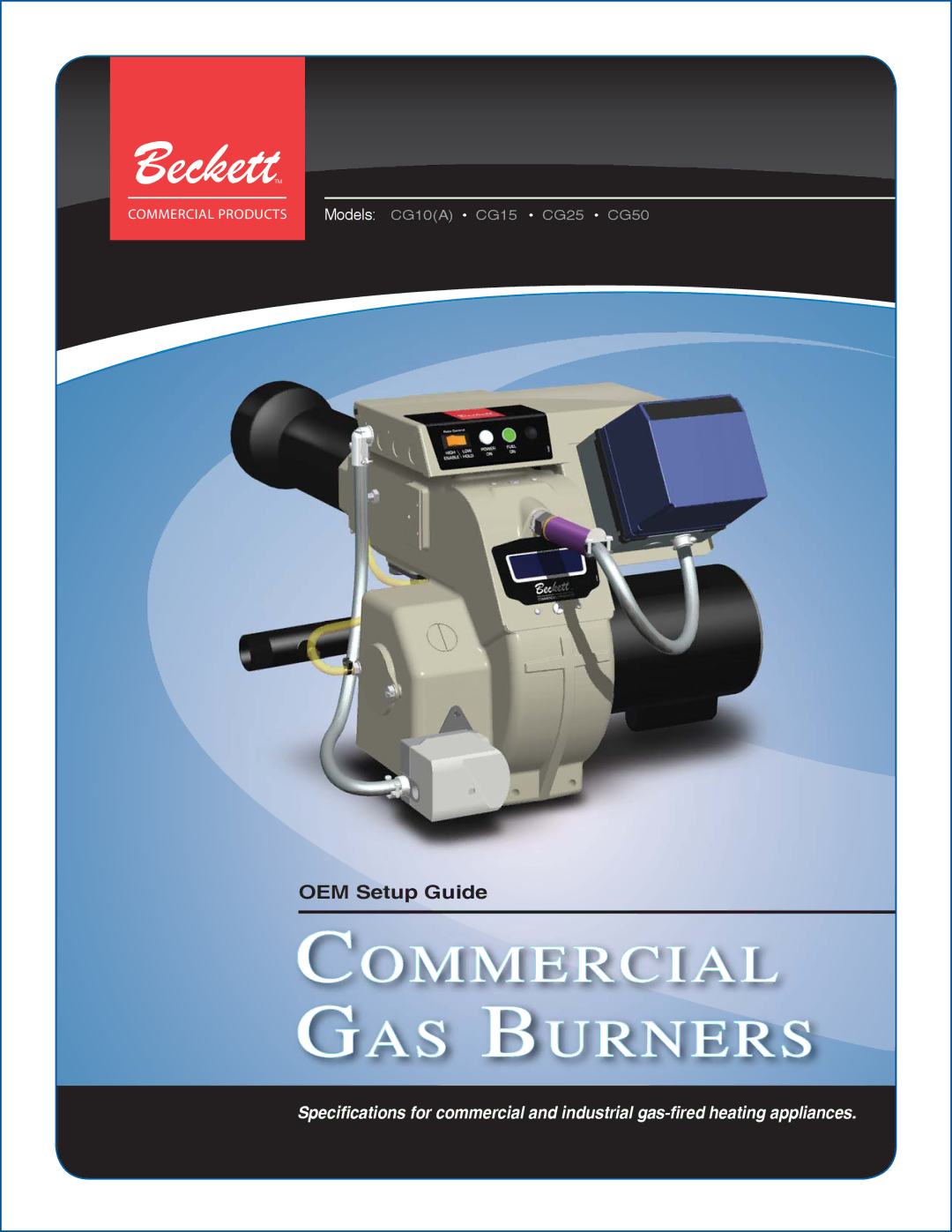 Beckett CG10(A) setup guide Commercial GAS Burners 