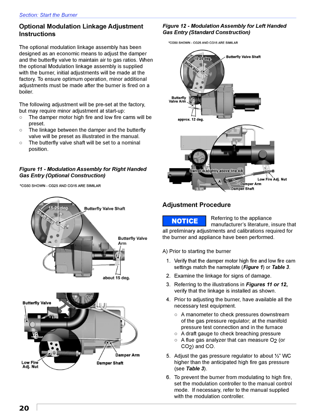 Beckett CG15, CG50, CG25 manual Optional Modulation Linkage Adjustment Instructions, Adjustment Procedure 