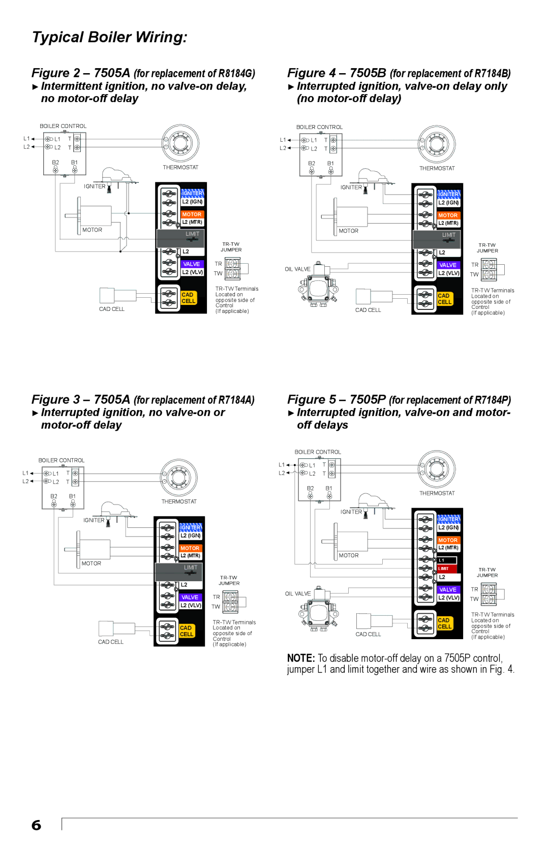 Beckett Model 7505 manual Typical Boiler Wiring, Valve 