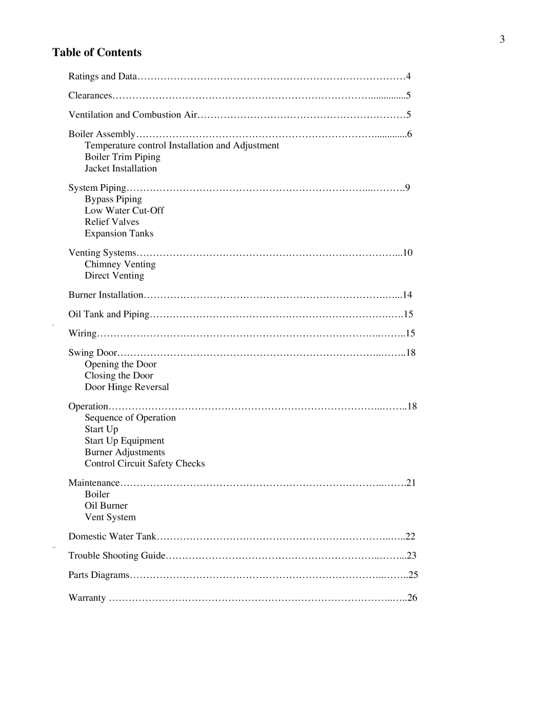 Beckett SLD5125, SLD375, SL5125, SLD4100, SL375, SL7175, SL4100, SL6150 manual Table of Contents 