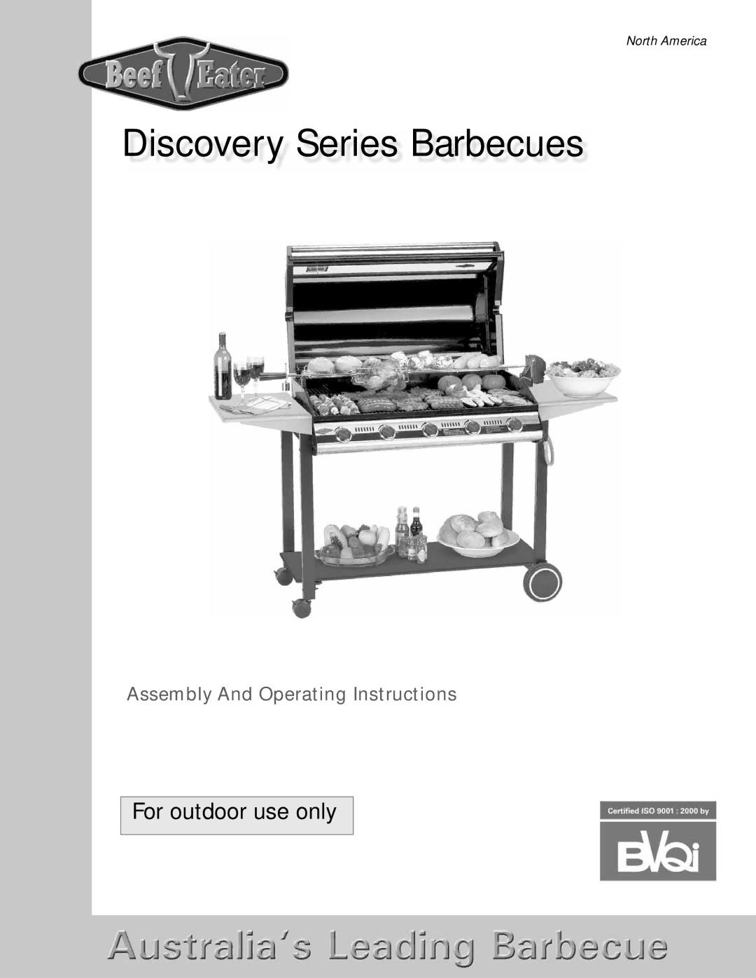 BeefEater manual Discovery Series Barbecues, For outdoor use only 