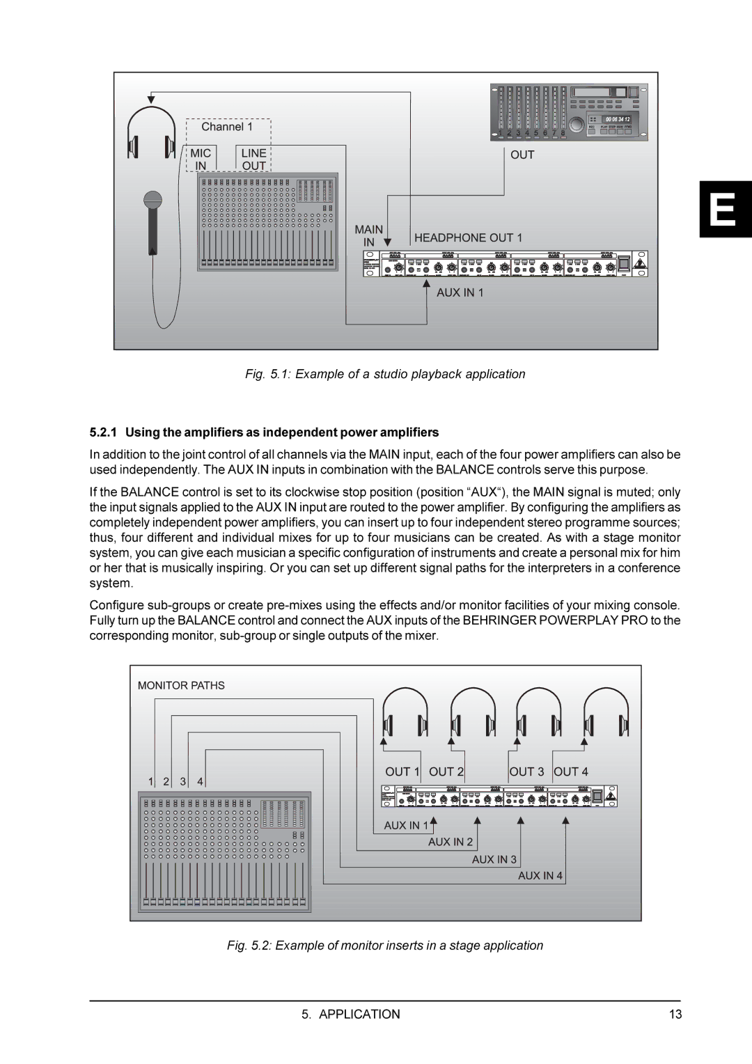 Behringer A4400 user manual Example of a studio playback application 