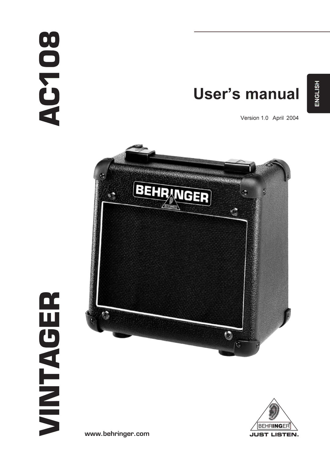 Behringer AC108 manual Vintager 