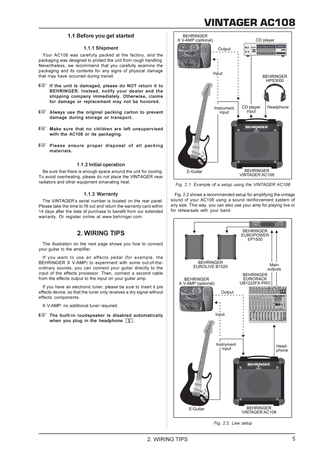 Behringer AC108 manual Wiring Tips, Before you get started 