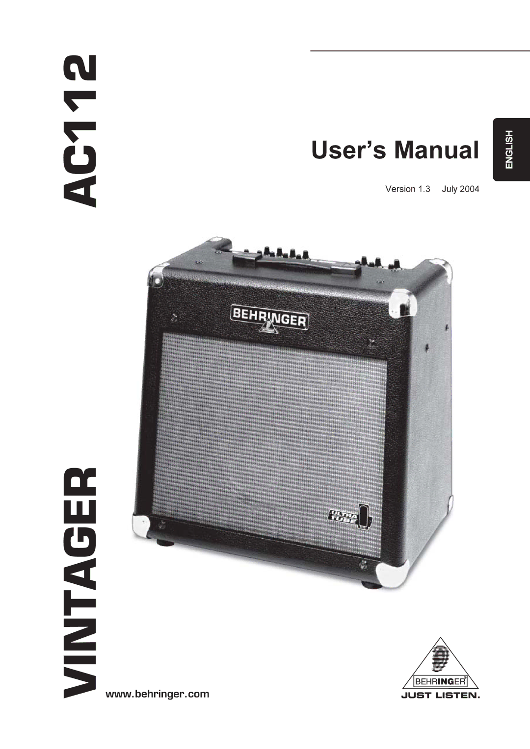 Behringer AC112 manual Vintager 