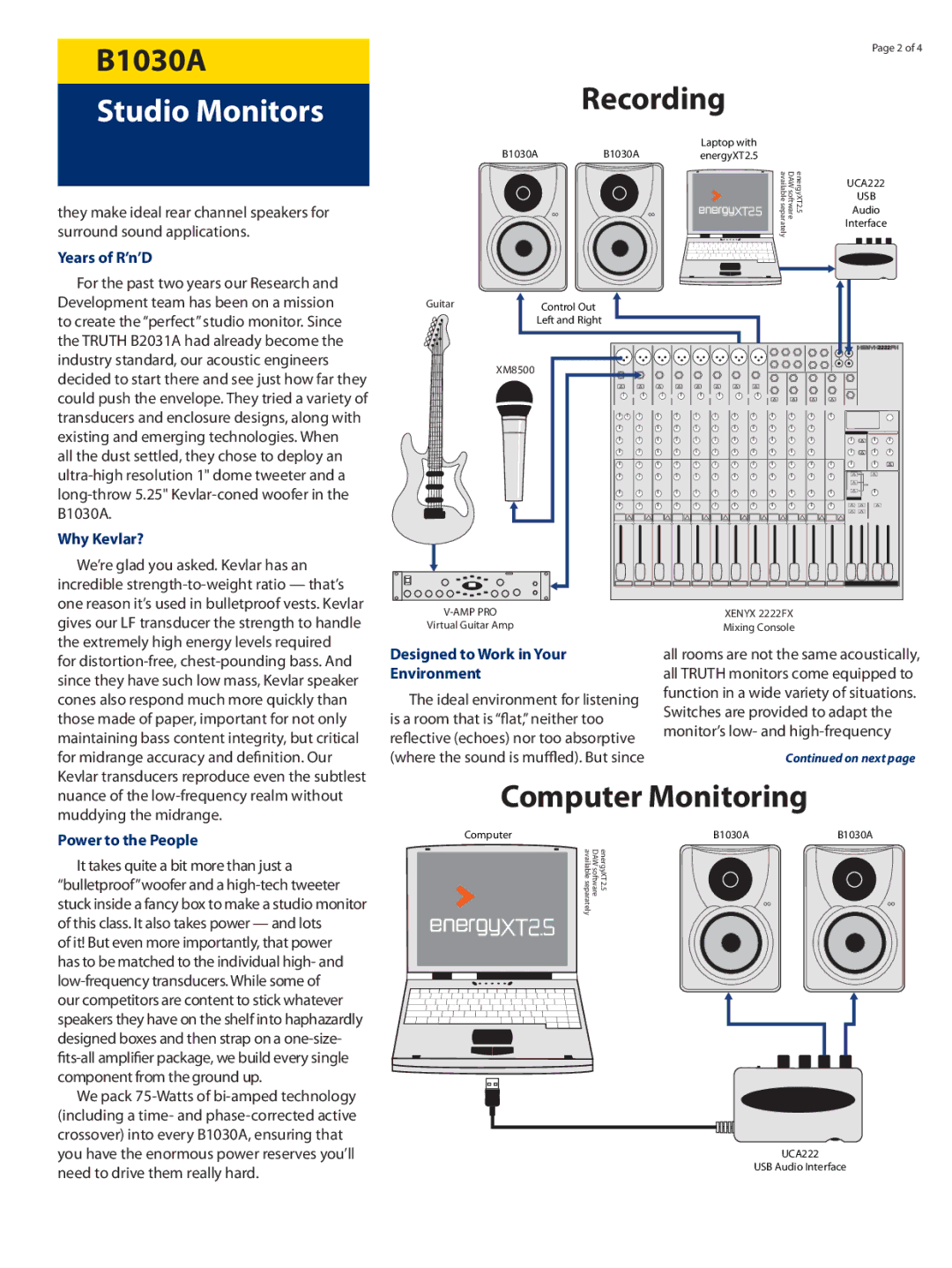 Behringer B1030A manual Years of R’n’D, Why Kevlar?, Designed to Work in Your Environment, Power to the People 