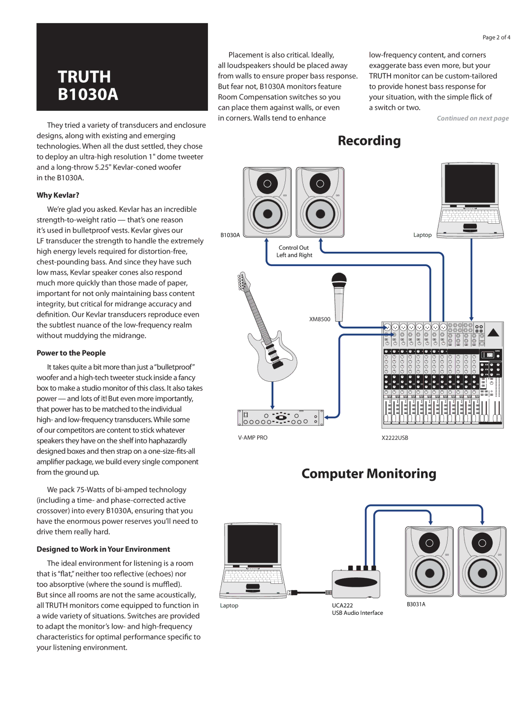 Behringer B1030A manual Why Kevlar?, Power to the People, Designed to Work in Your Environment 