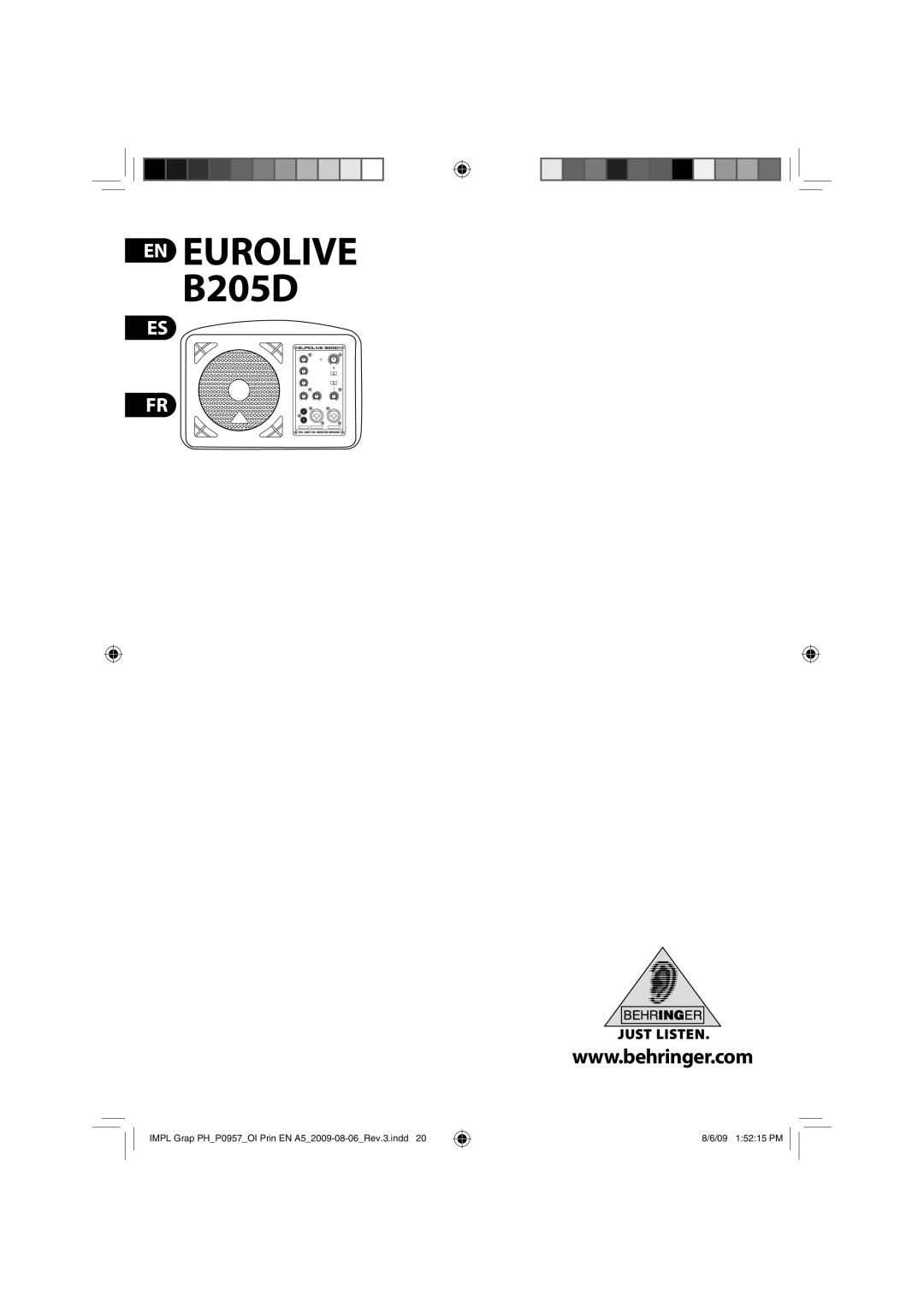 Behringer B205D manual EN Eurolive 