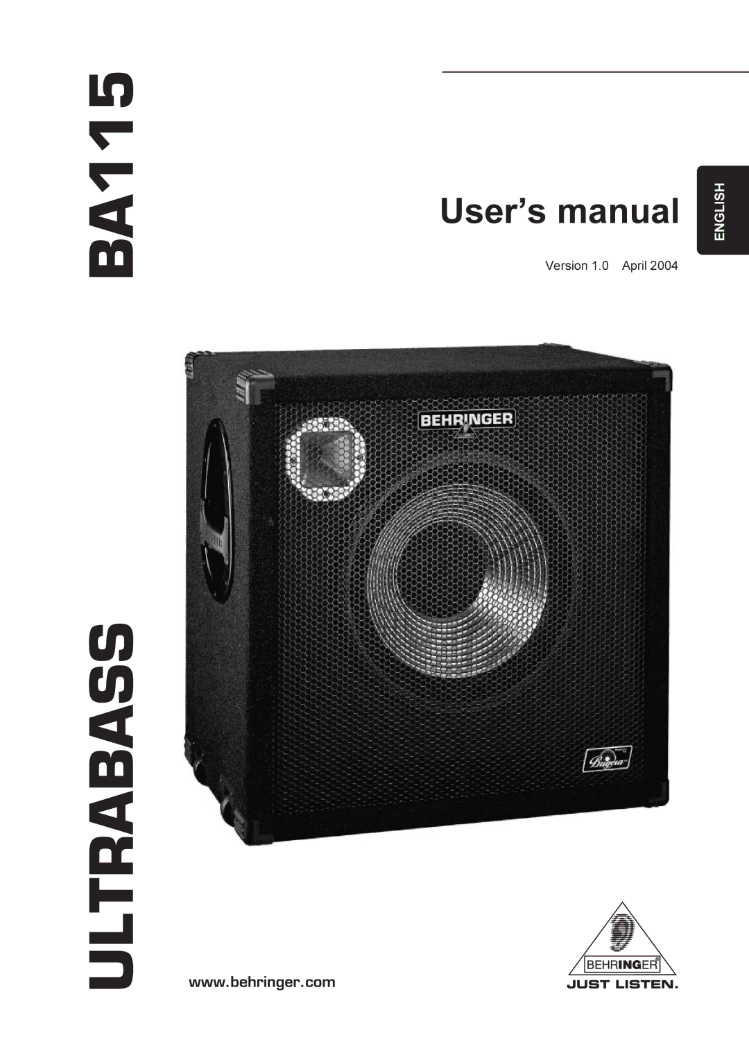 Behringer BA115 manual Ultrabass 