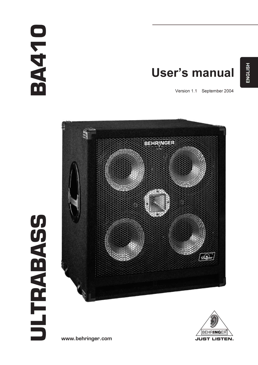 Behringer BA410 manual Ultrabass 