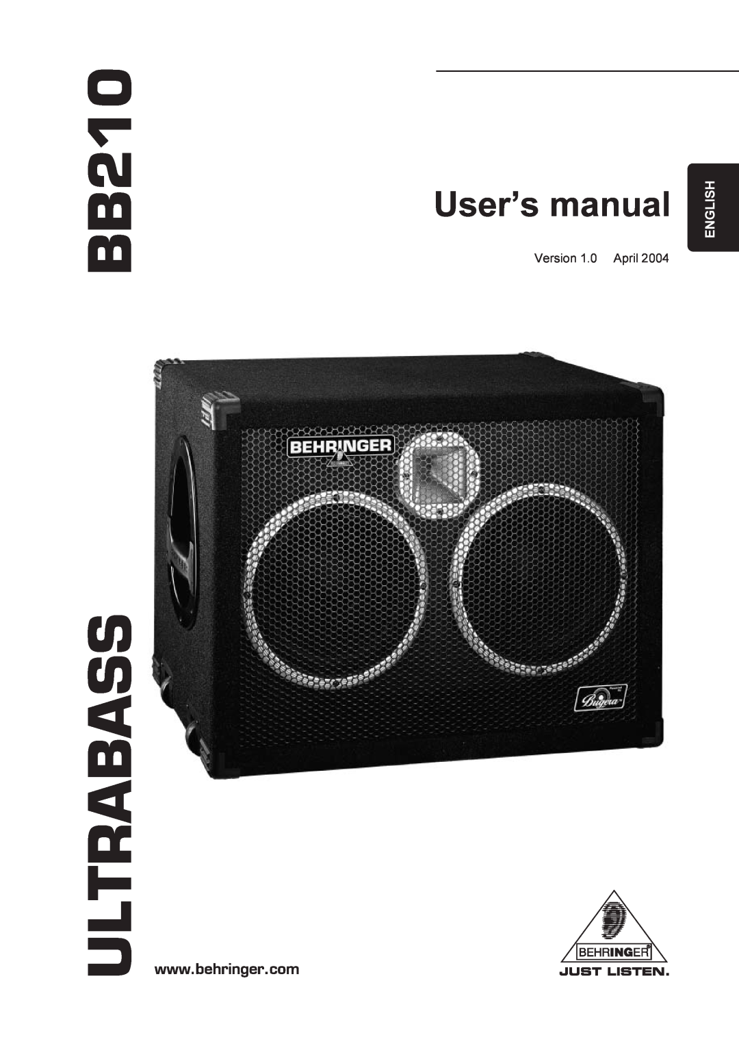Behringer manual BB210 ULTRABASS, English 