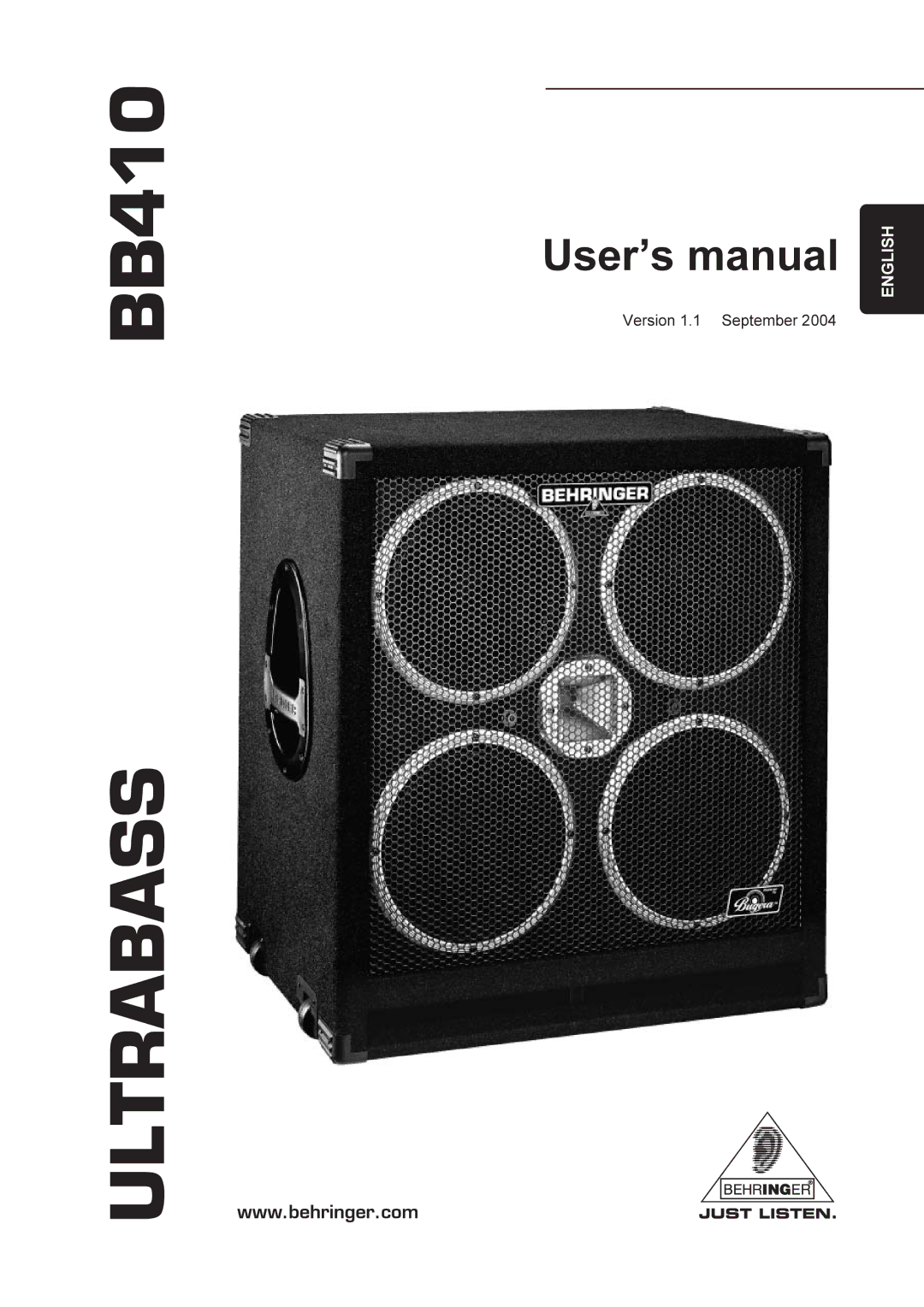 Behringer BB410 manual Ultrabass 