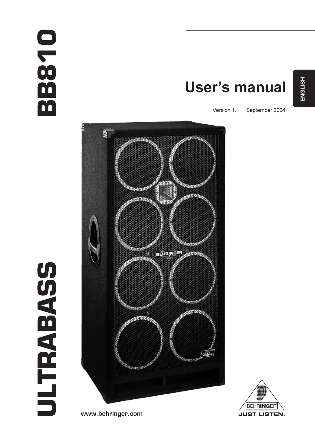 Behringer BB810 manual Ultrabass 