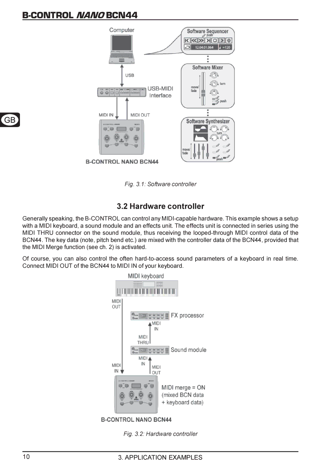 Behringer BCN44 manual Hardware controller, Software controller 