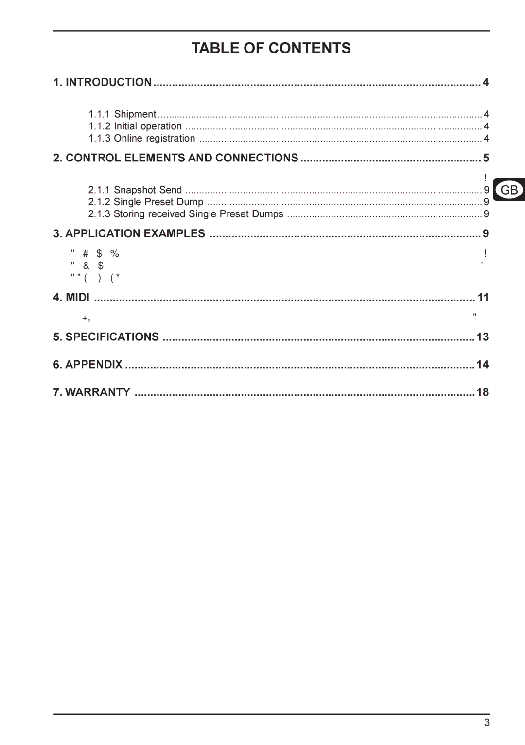 Behringer BCN44 manual Table of Contents 