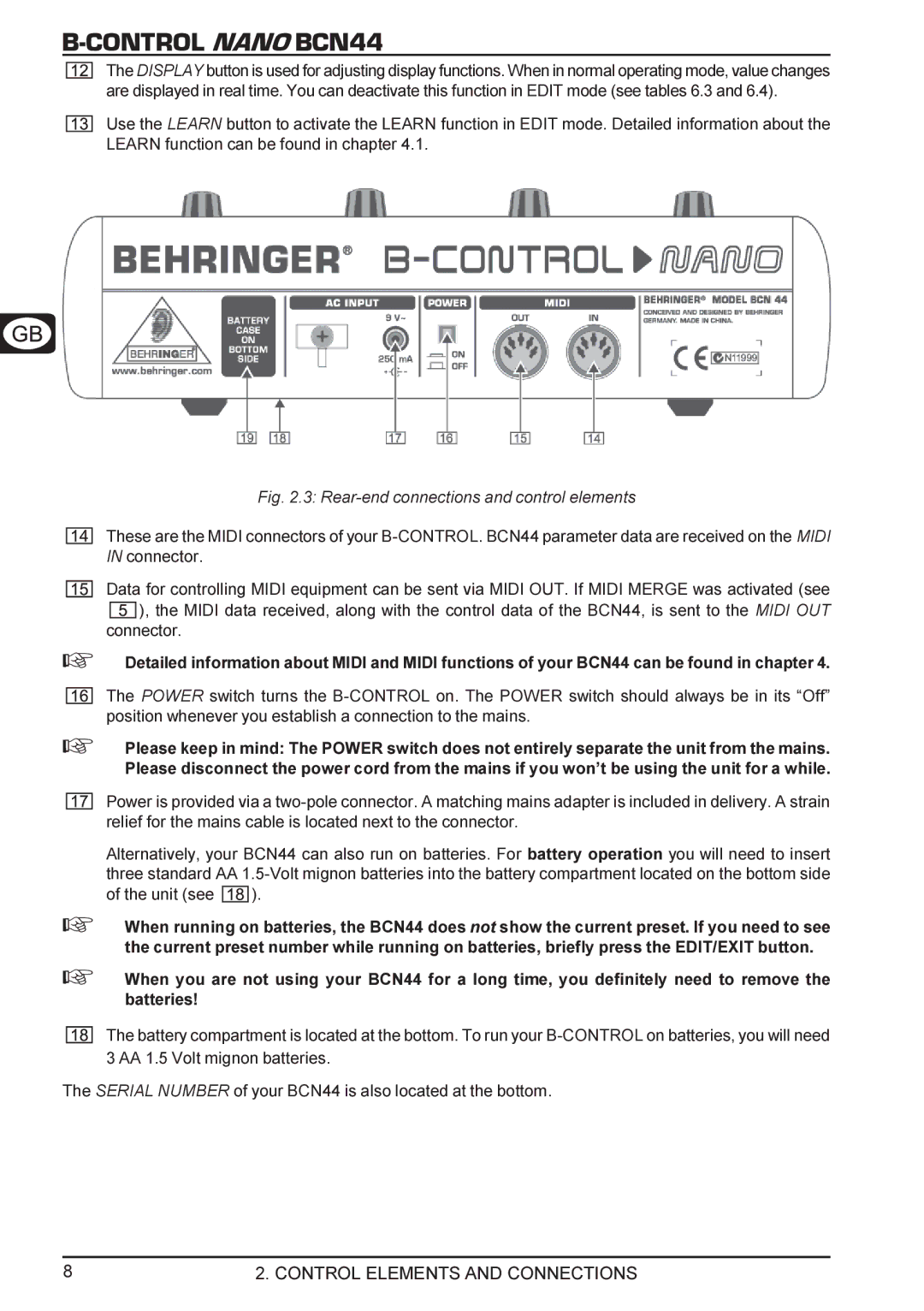 Behringer manual Nano BCN44 