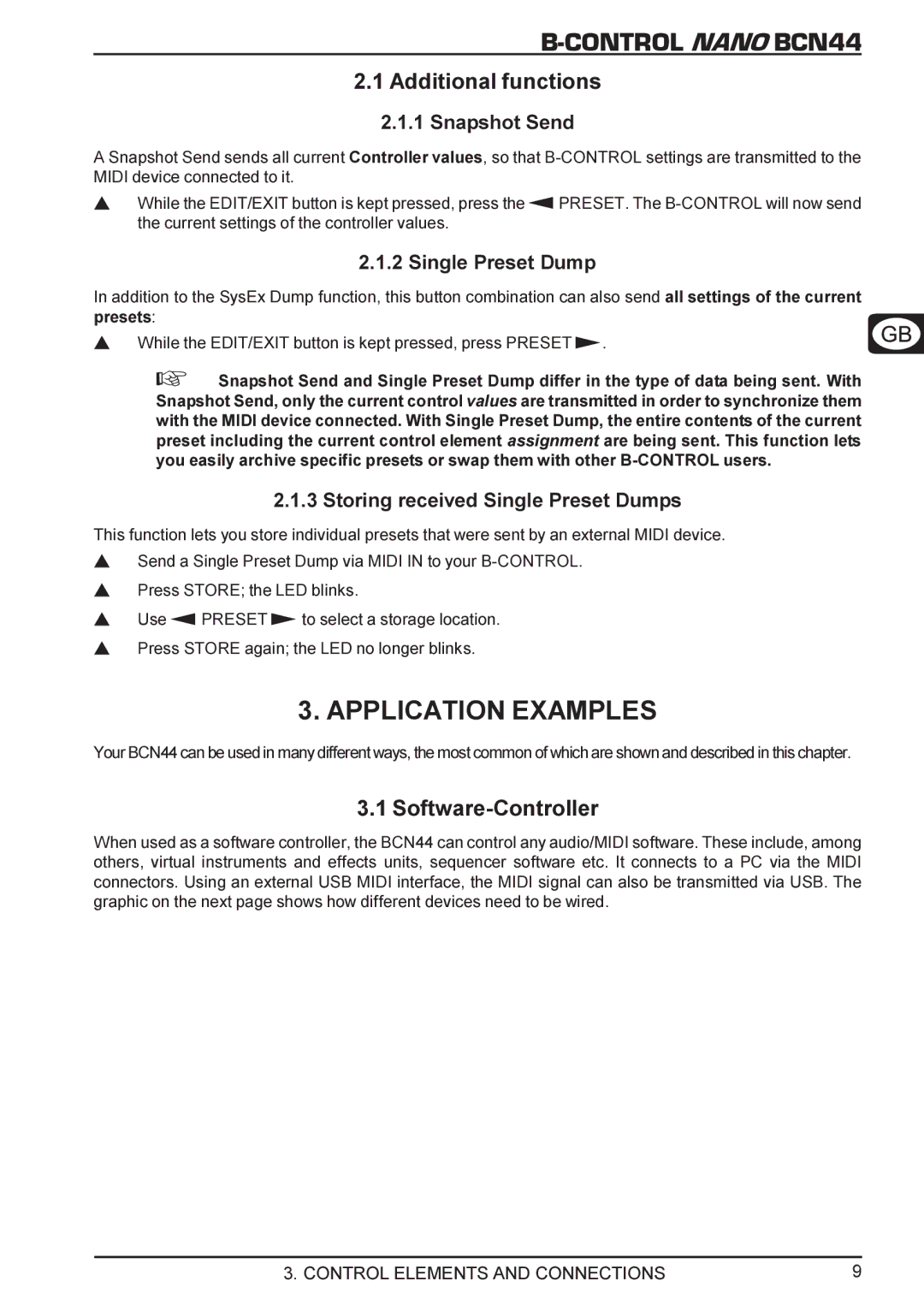 Behringer BCN44 manual Application Examples, Additional functions, Software-Controller 