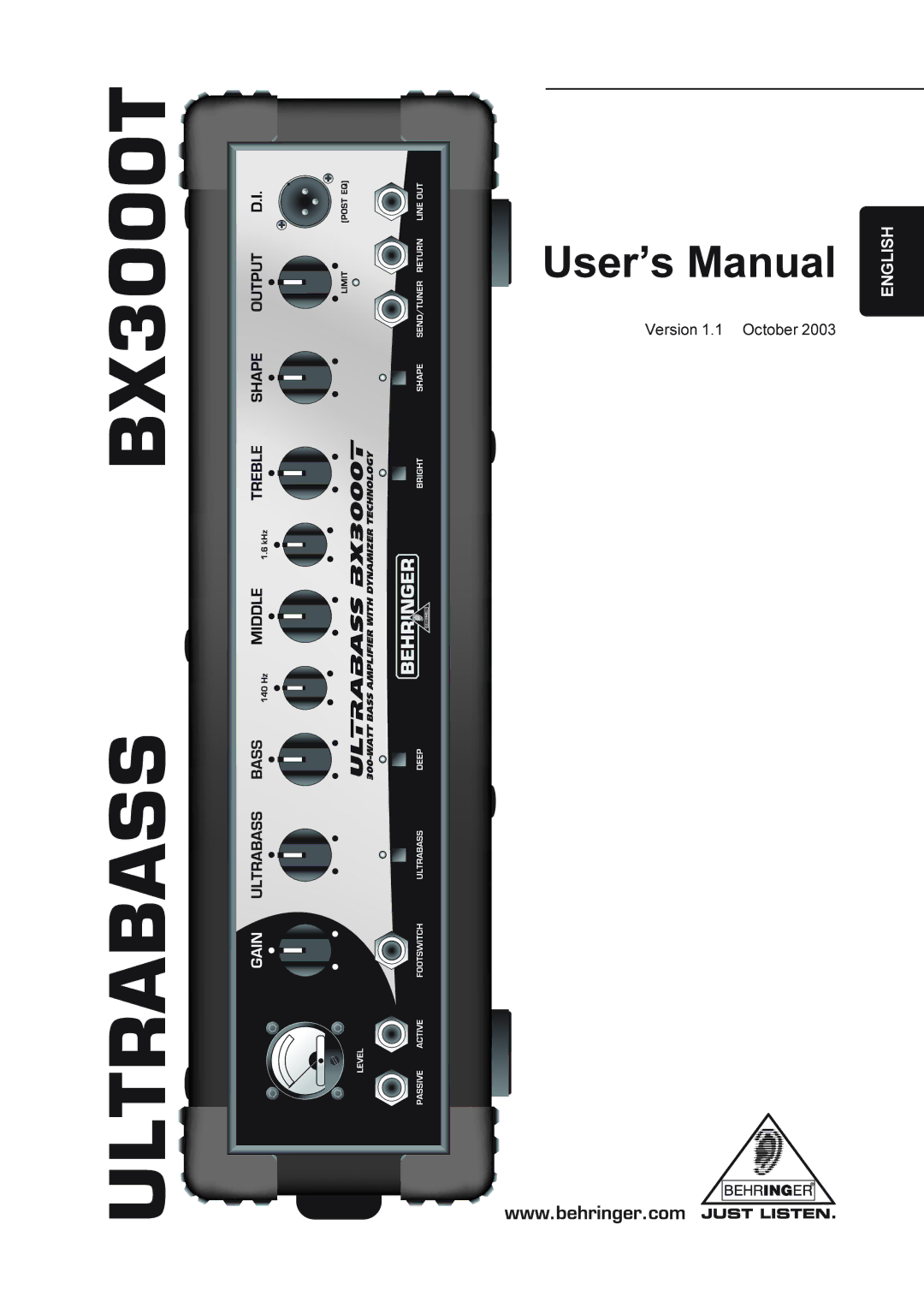 Behringer BX3000T manual 