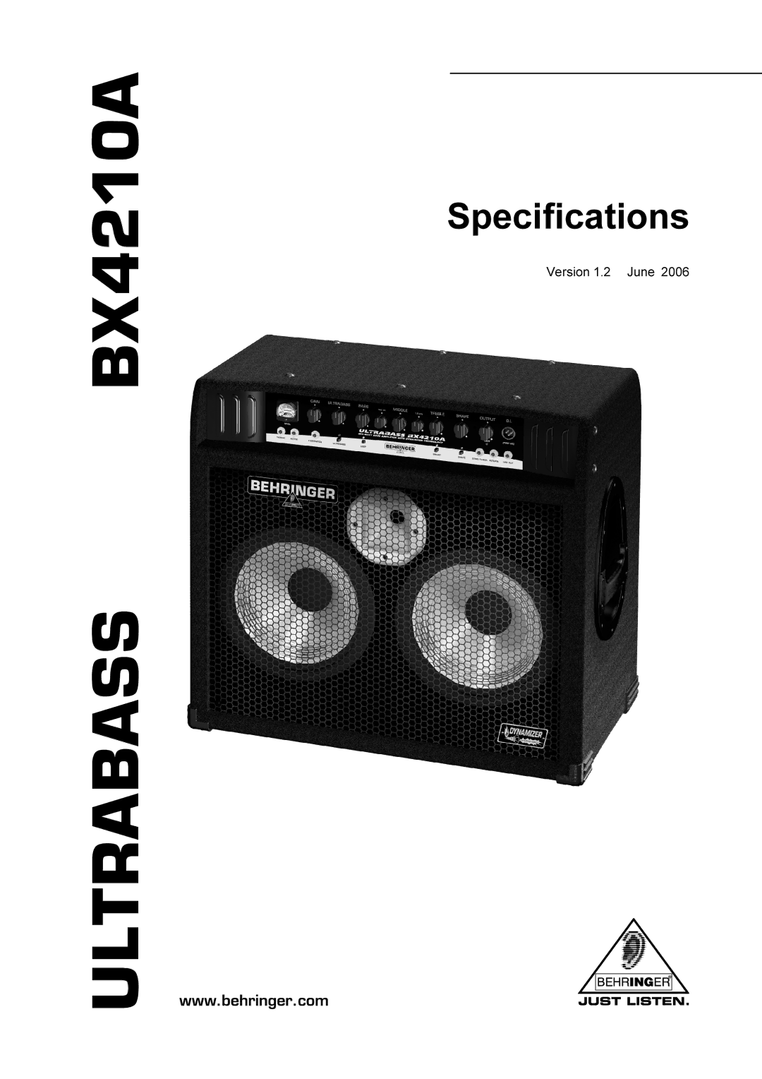 Behringer specifications Ultrabass BX4210A 