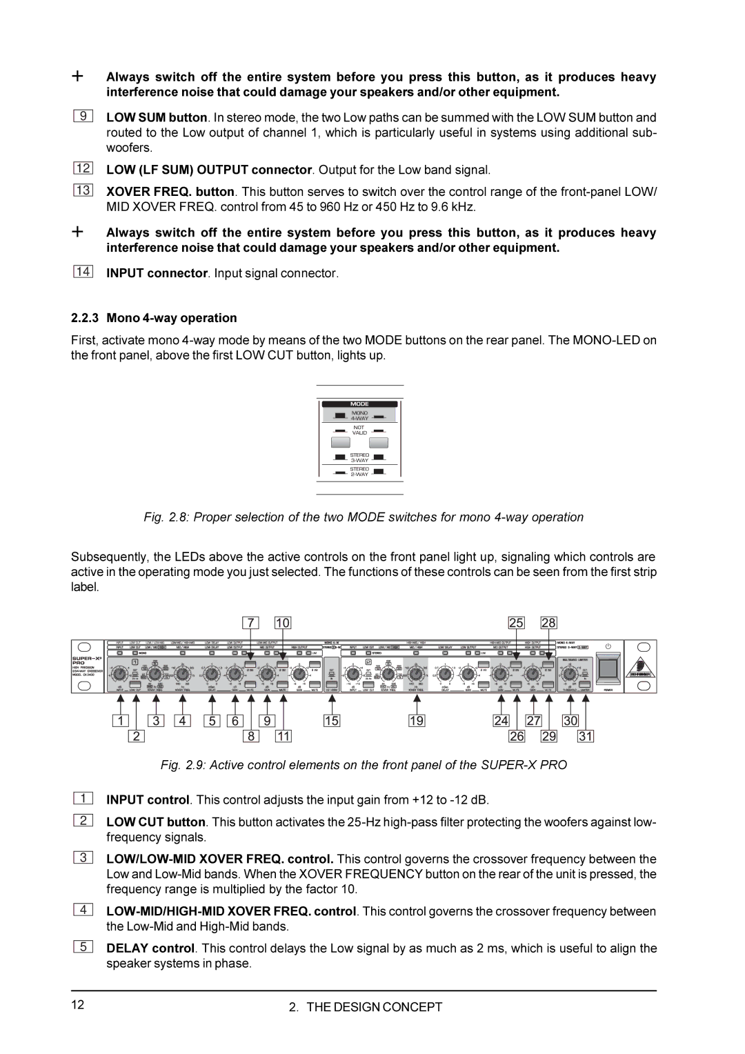 Behringer CX3400 manual Design Concept 