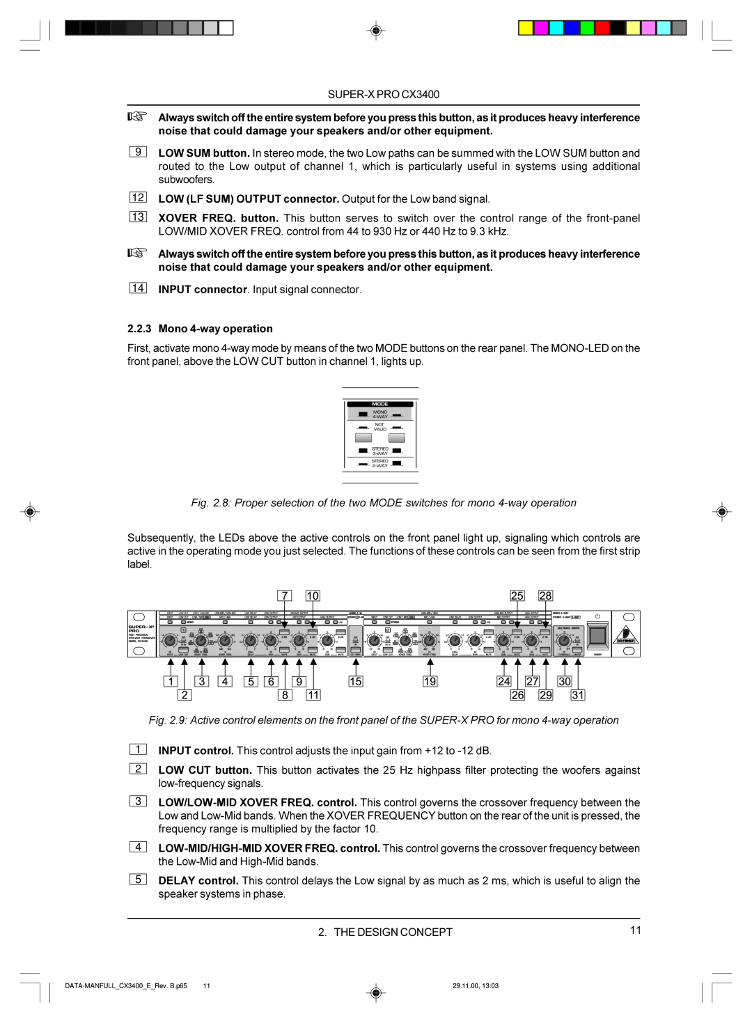 Behringer manual DATA-MANFULL CX3400 E Rev.B.p65, 29.11.00 