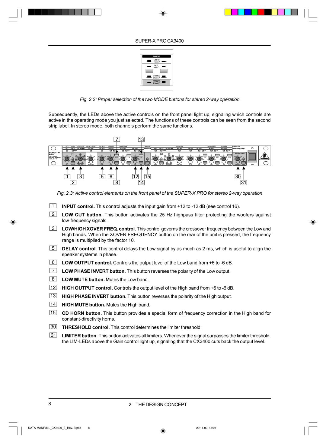 Behringer manual 6 7 8 12, DATA-MANFULL CX3400 E Rev.B.p65, 29.11.00, 13:03 