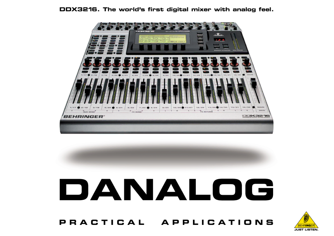 Behringer ddx3216 manual Danalog 