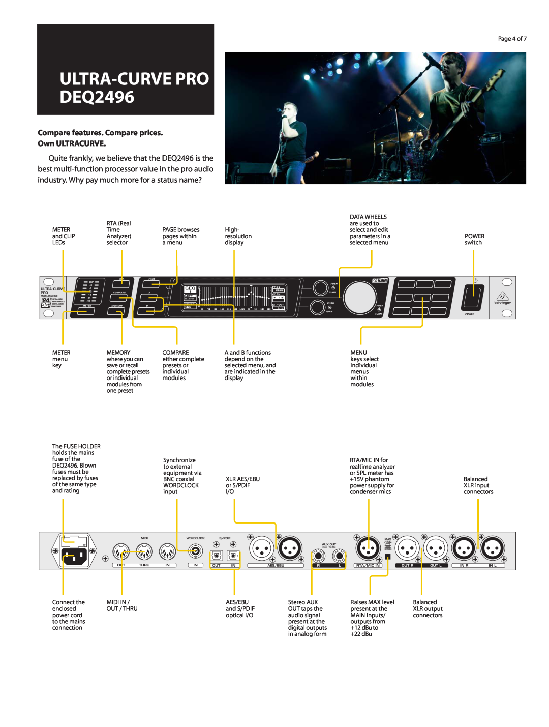 Behringer manual Compare features. Compare prices Own ULTRACURVE, ULTRA-CURVEPRO DEQ2496 
