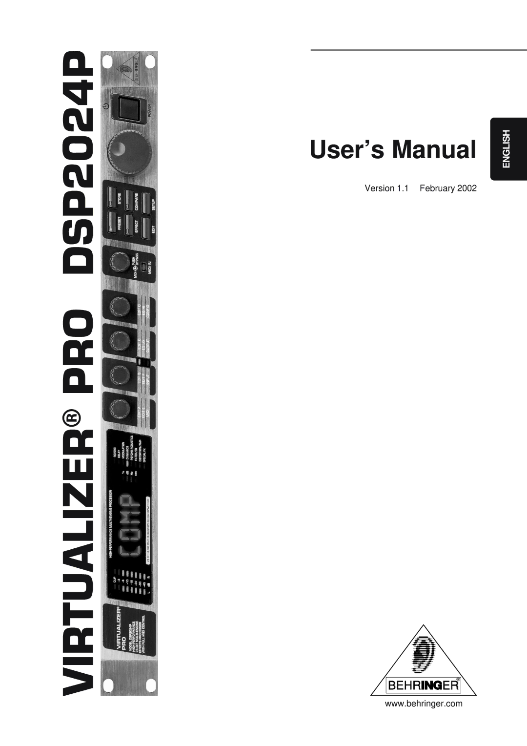 Behringer DSP2024P user manual User’s Manual 