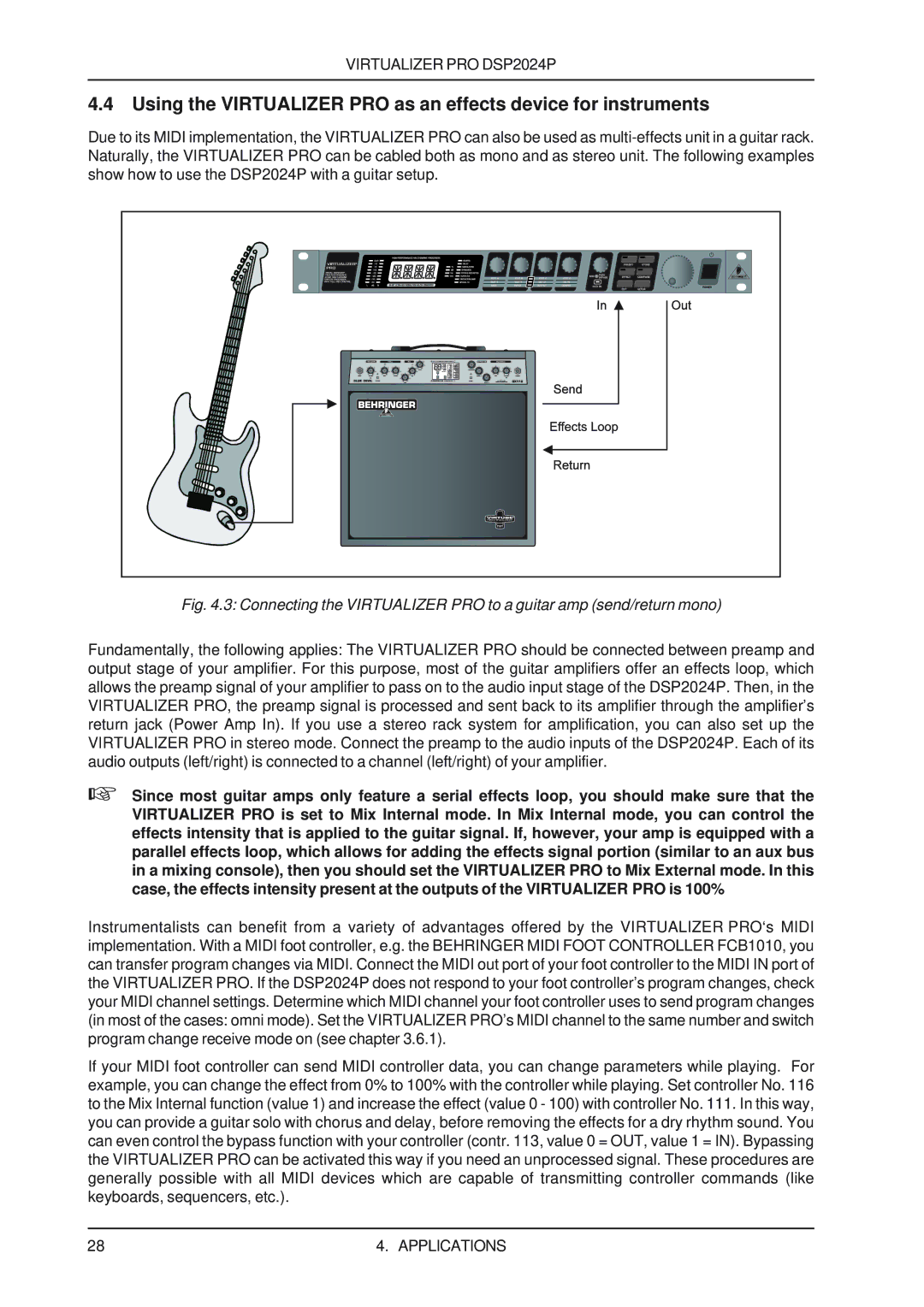 Behringer user manual Virtualizer PRO DSP2024P 