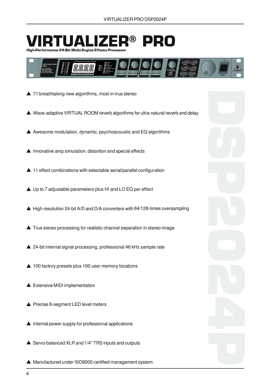 Behringer DSP2024P user manual 