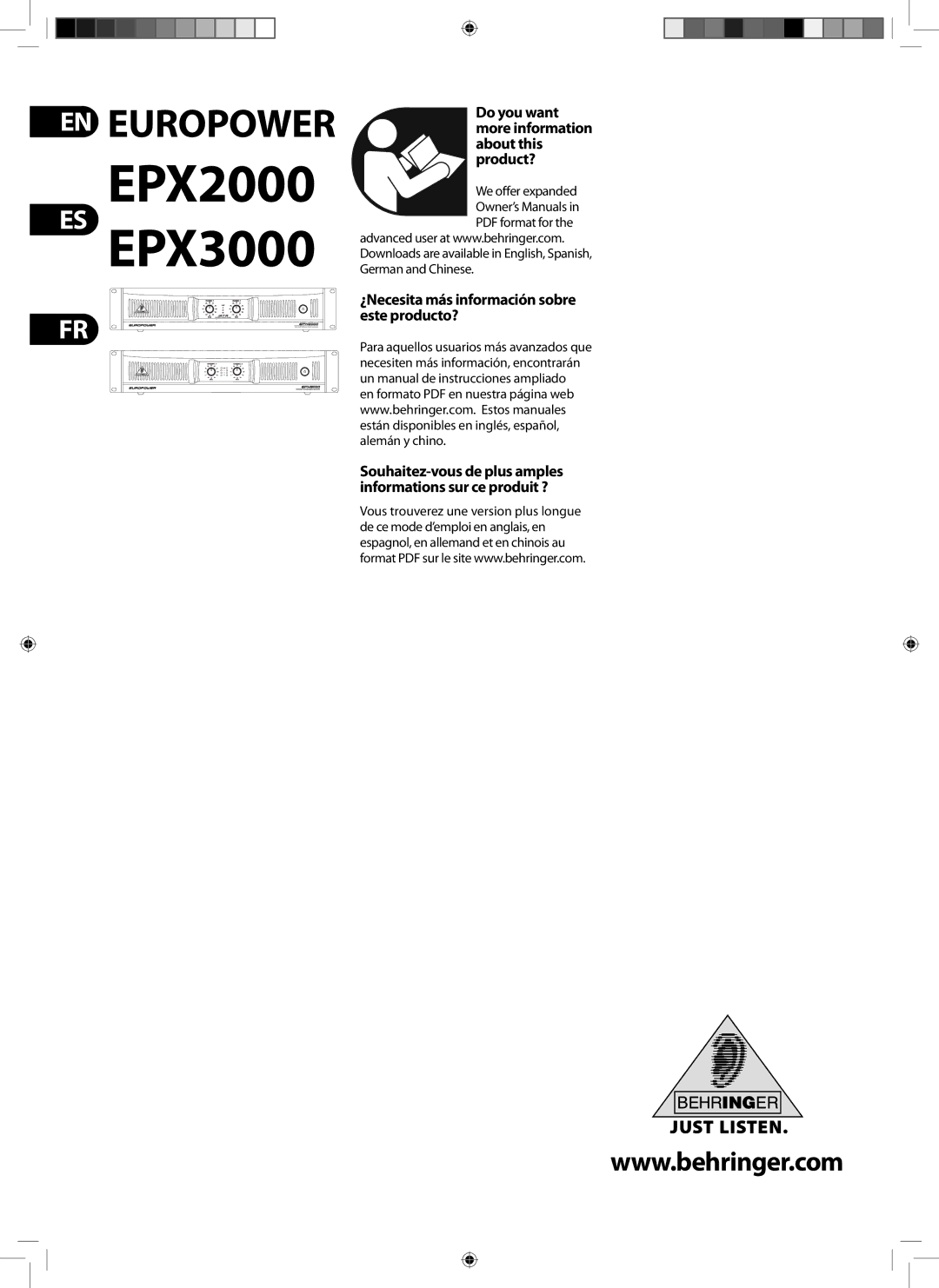 Behringer manual EPX2000 ES EPX3000 