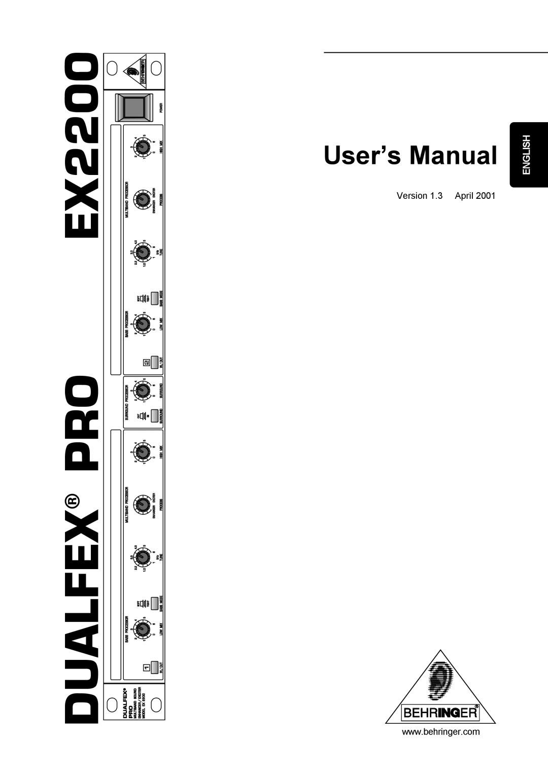 Behringer EX2200 manual Dualfex, English 