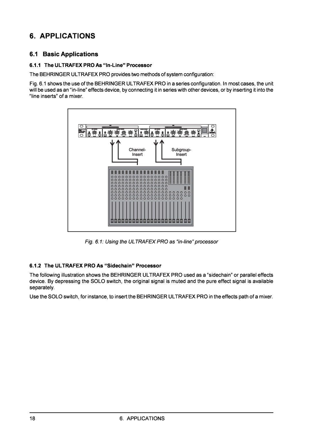 Behringer EX3200 user manual Basic Applications 