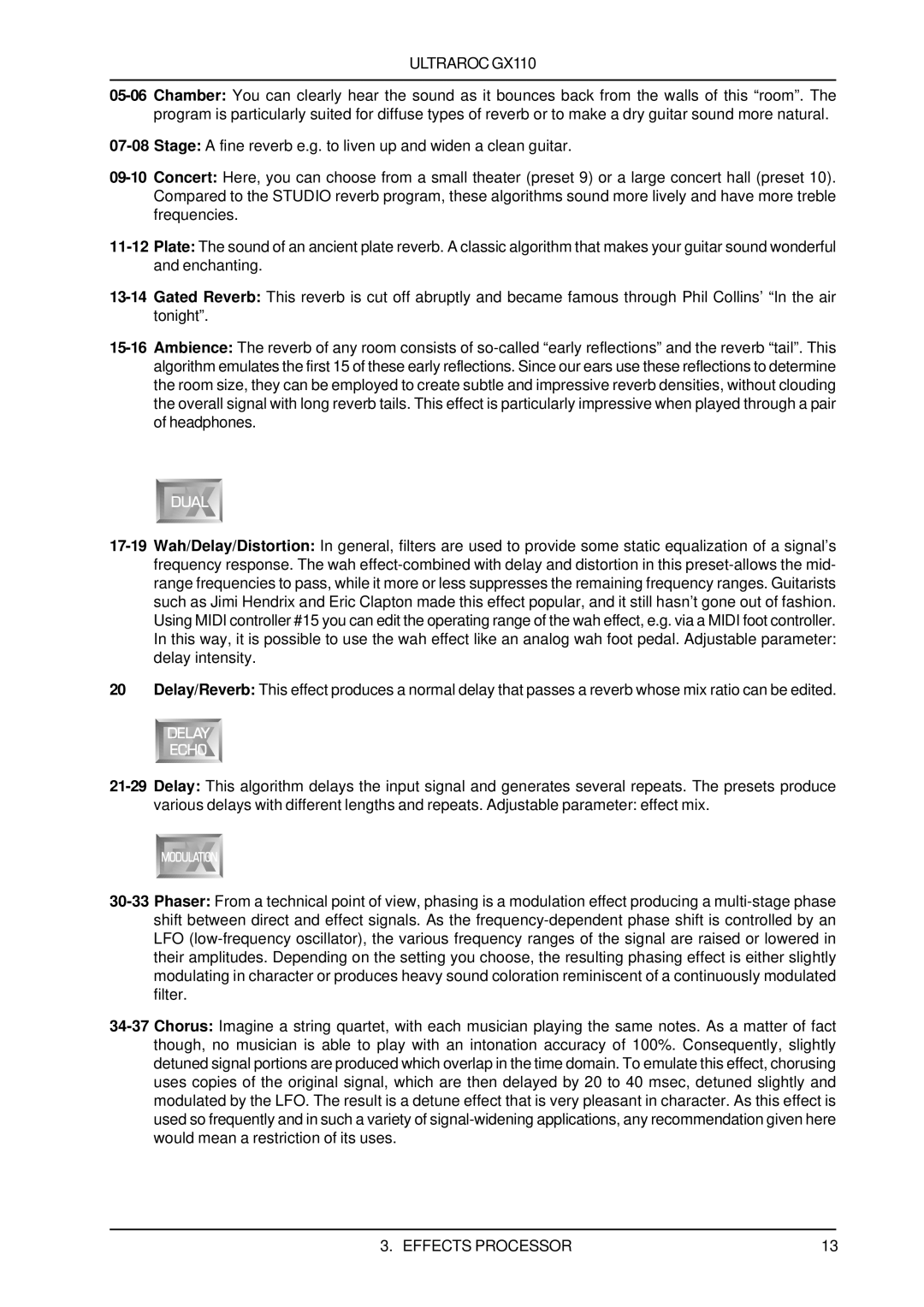 Behringer user manual Ultraroc GX110 