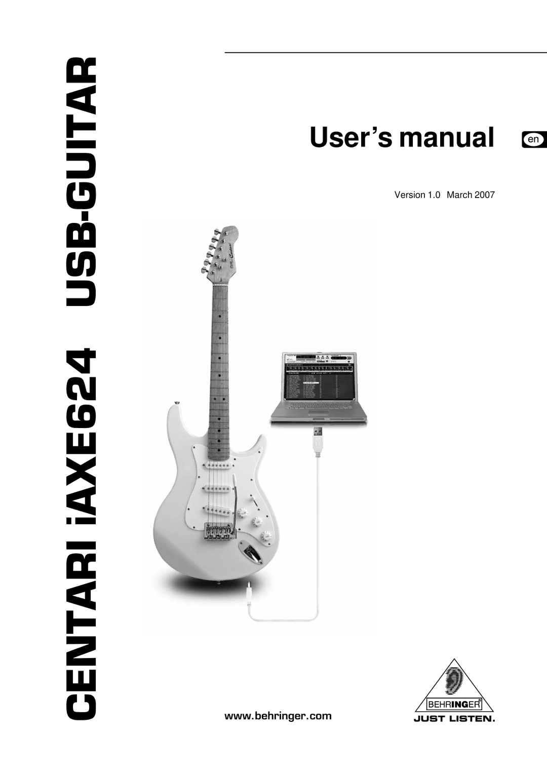 Behringer IAXE624 manual Centari iAXE624 USB-GUITAR 