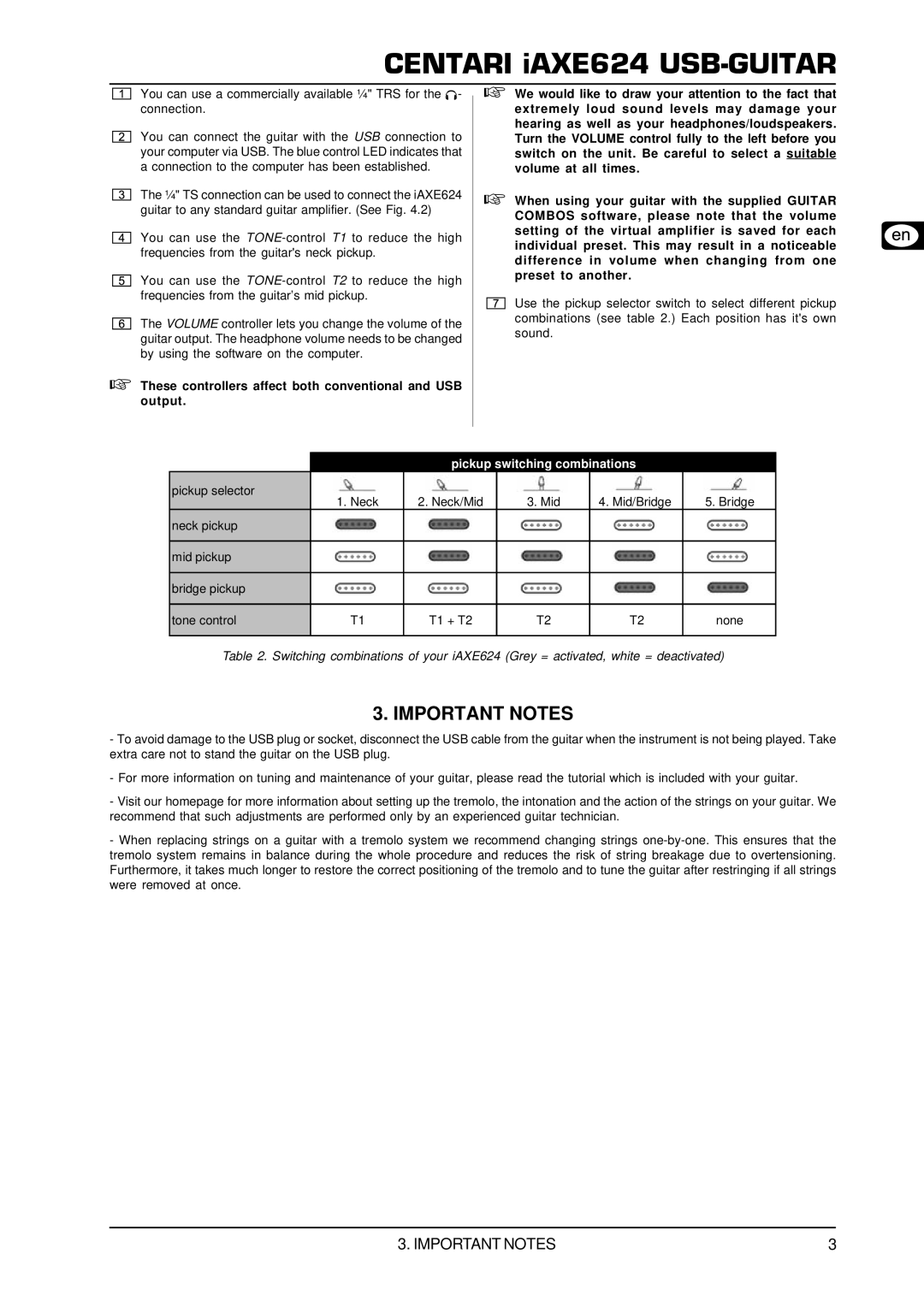 Behringer IAXE624 manual Important Notes, These controllers affect both conventional and USB output 