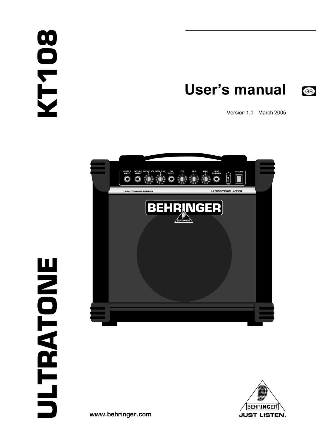 Behringer KT108 manual Ultratone 