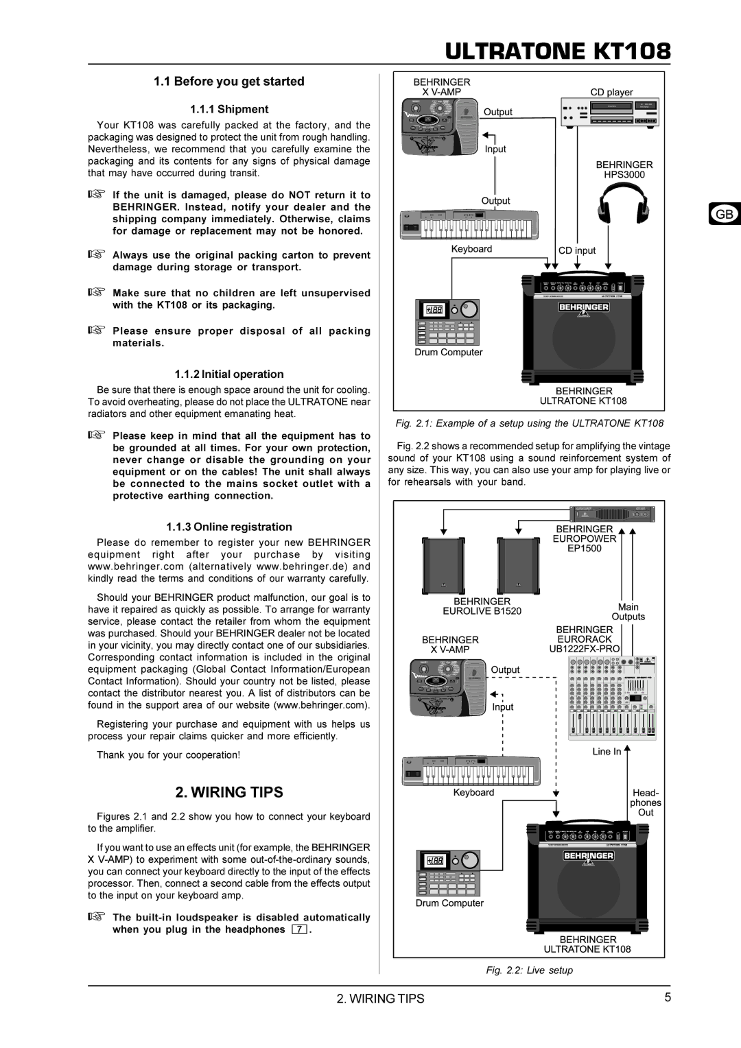 Behringer KT108 manual Wiring Tips, Before you get started 