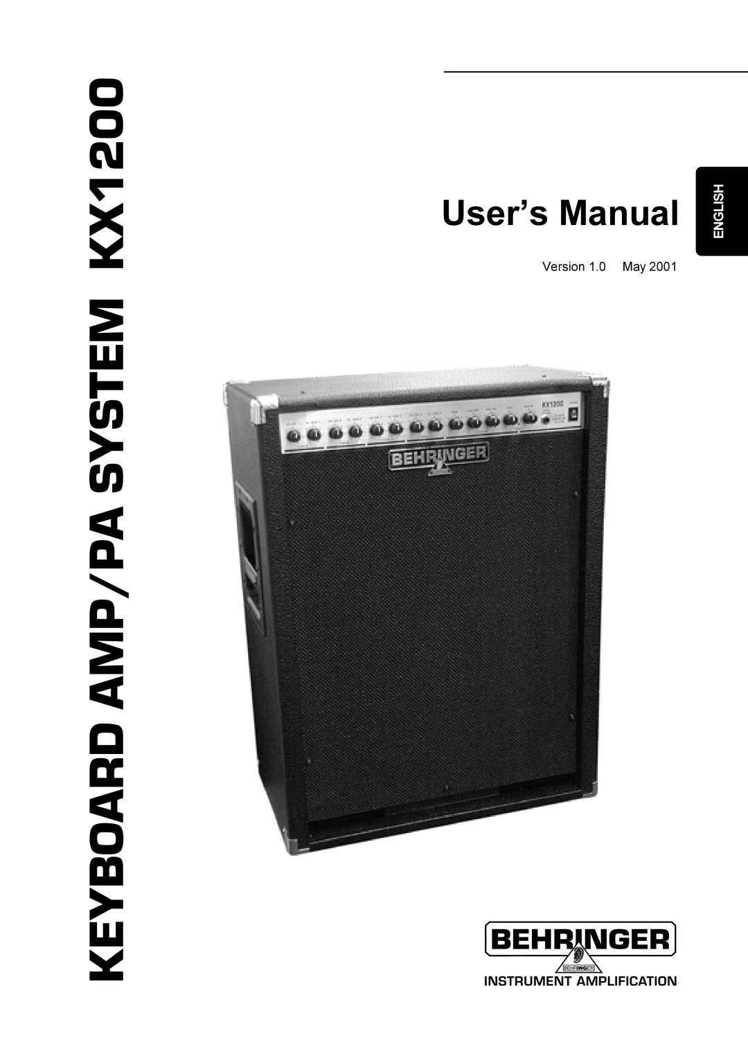 Behringer manual KEYBOARD AMP/PA SYSTEM KX1200, English 
