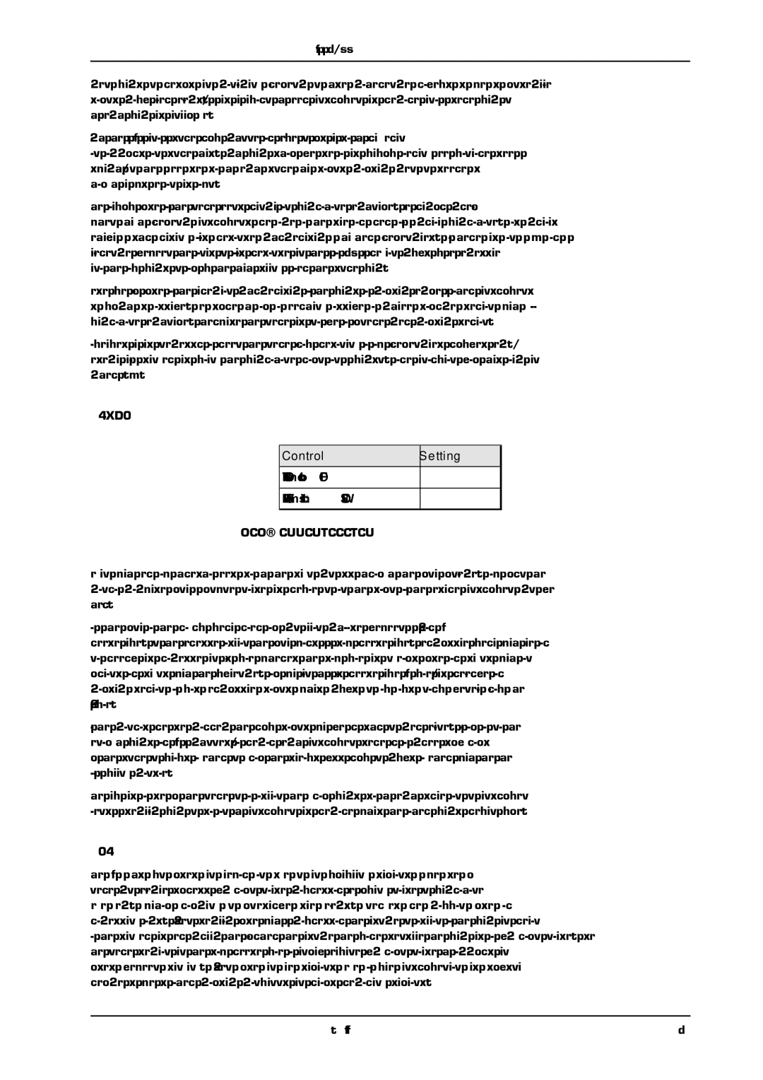 Behringer MDX1400 manual Control Setting 