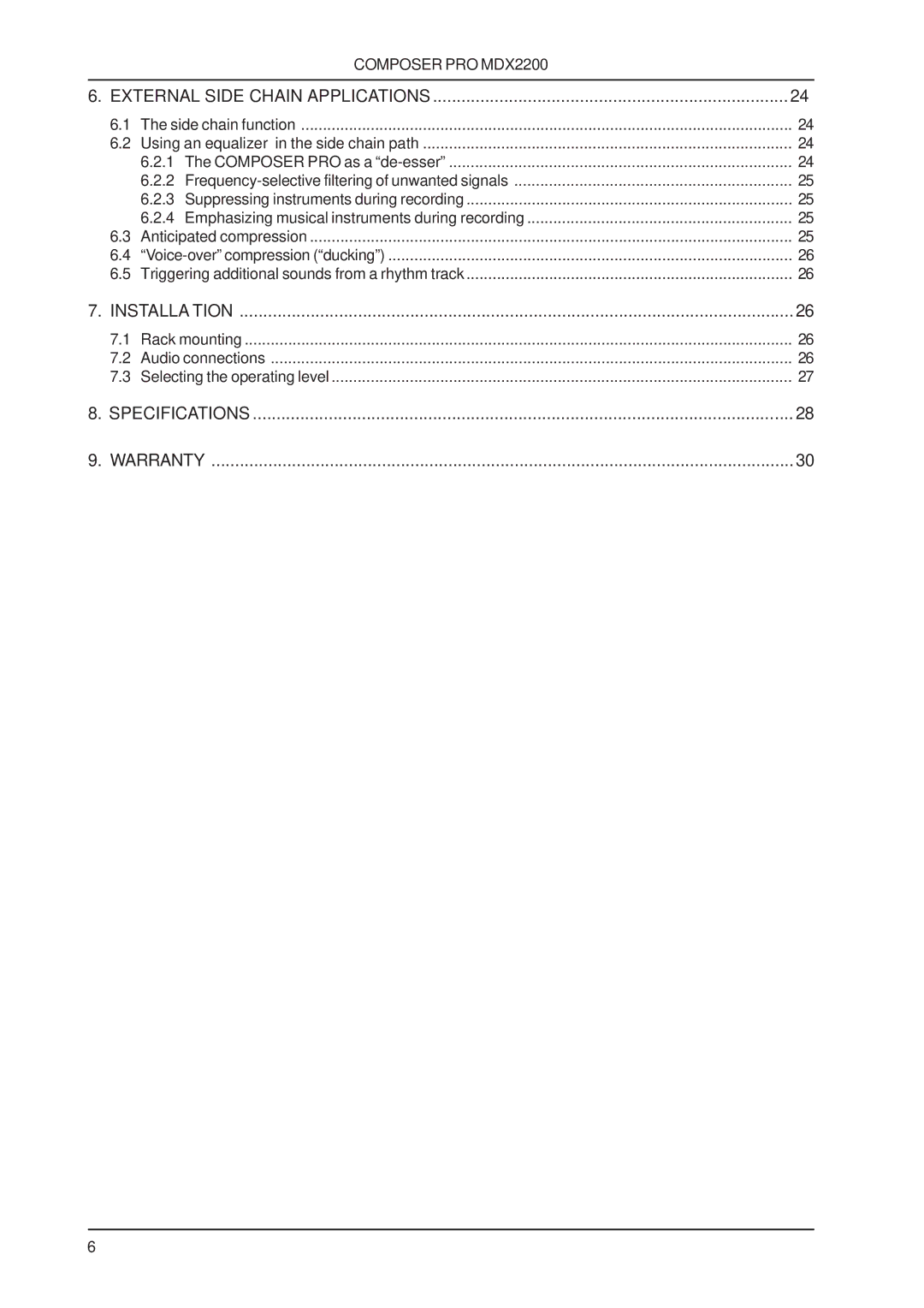 Behringer MDX2200 user manual Installation 