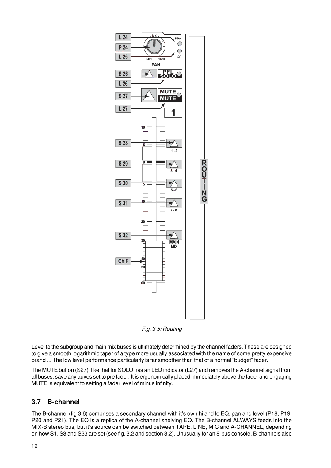 Behringer MX9000 user manual Channel, Routing 