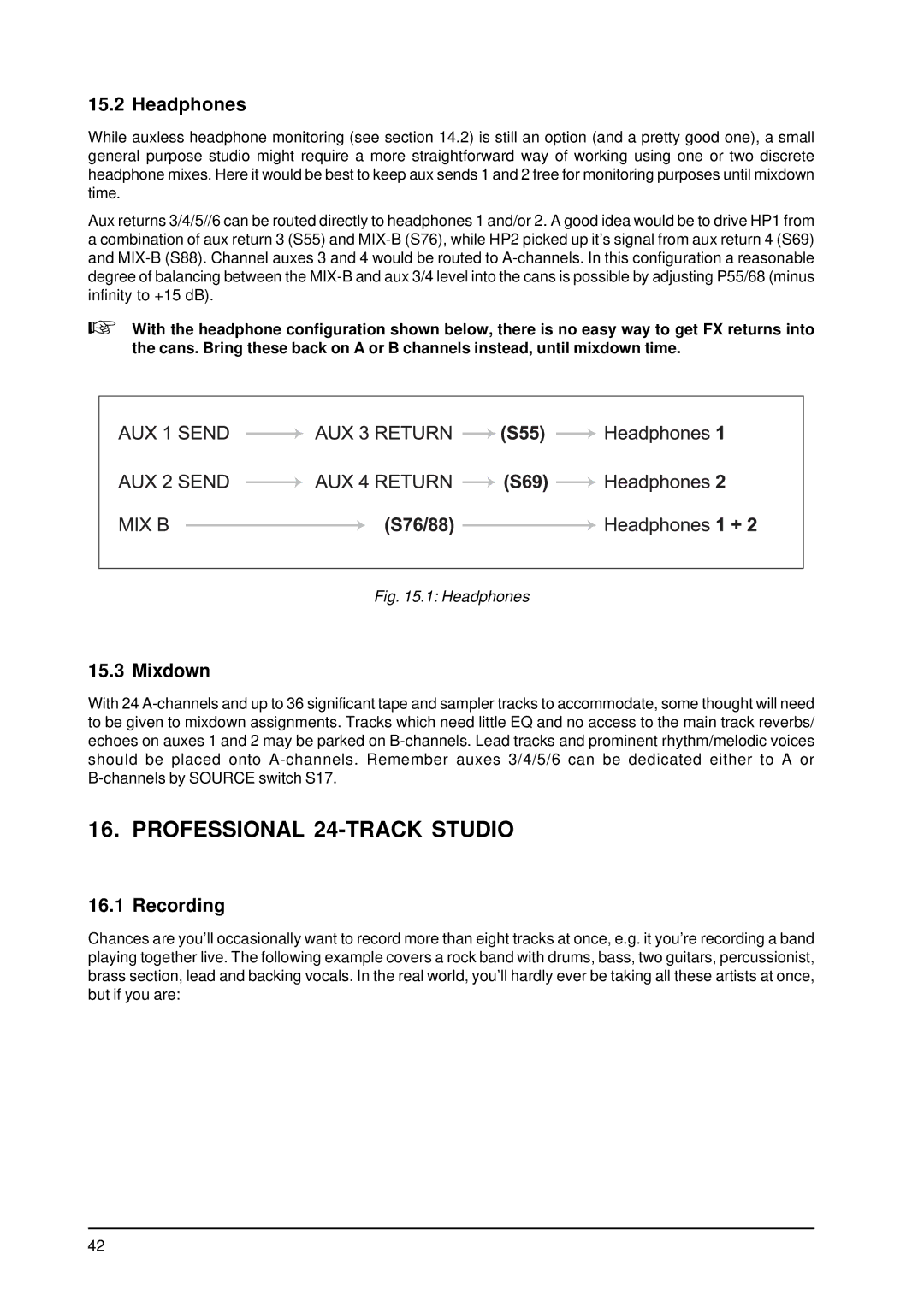 Behringer MX9000 user manual Professional 24-TRACK Studio, Headphones 