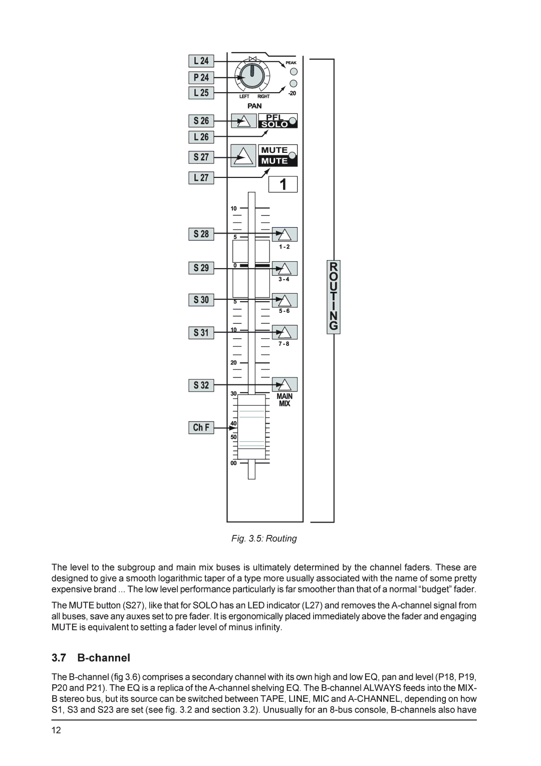 Behringer MX9000 user manual Channel, Routing 