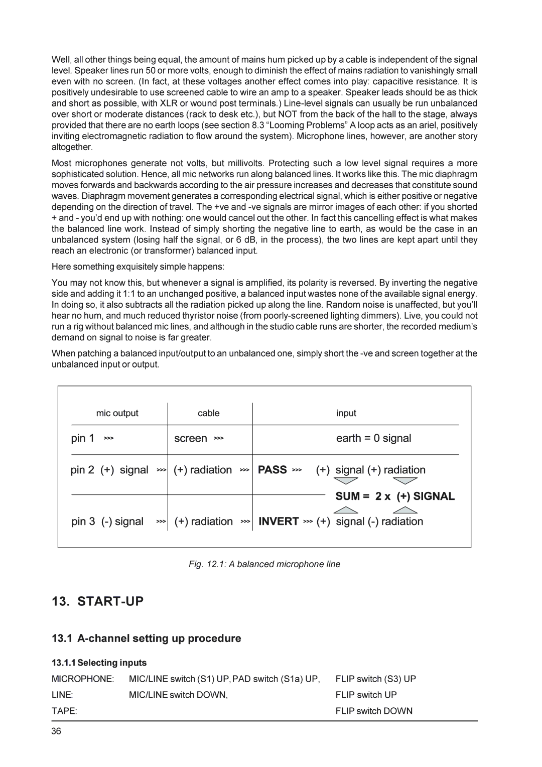 Behringer MX9000 user manual Start-Up, Channel setting up procedure 