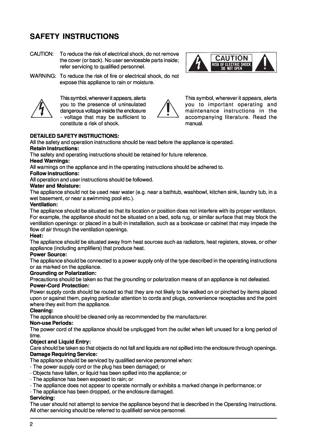 Behringer MX9000 user manual Safety Instructions 